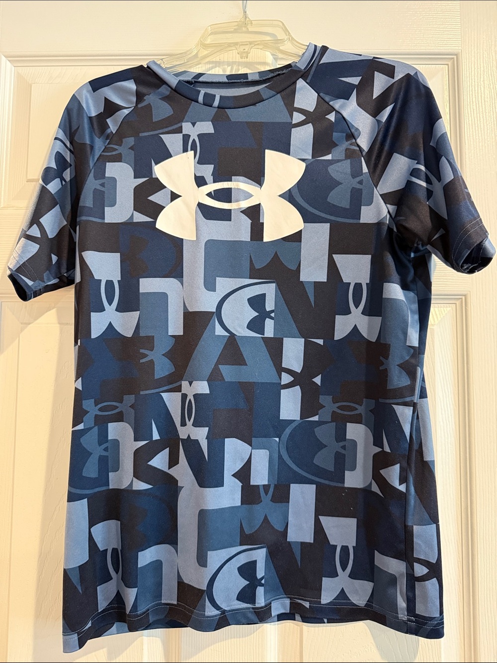 Under Armour Navy and Light Blue Logo Graphic Tee